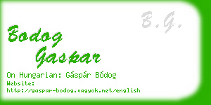 bodog gaspar business card